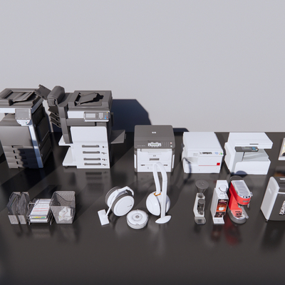  打印机 碎纸机 办公用品su模型 