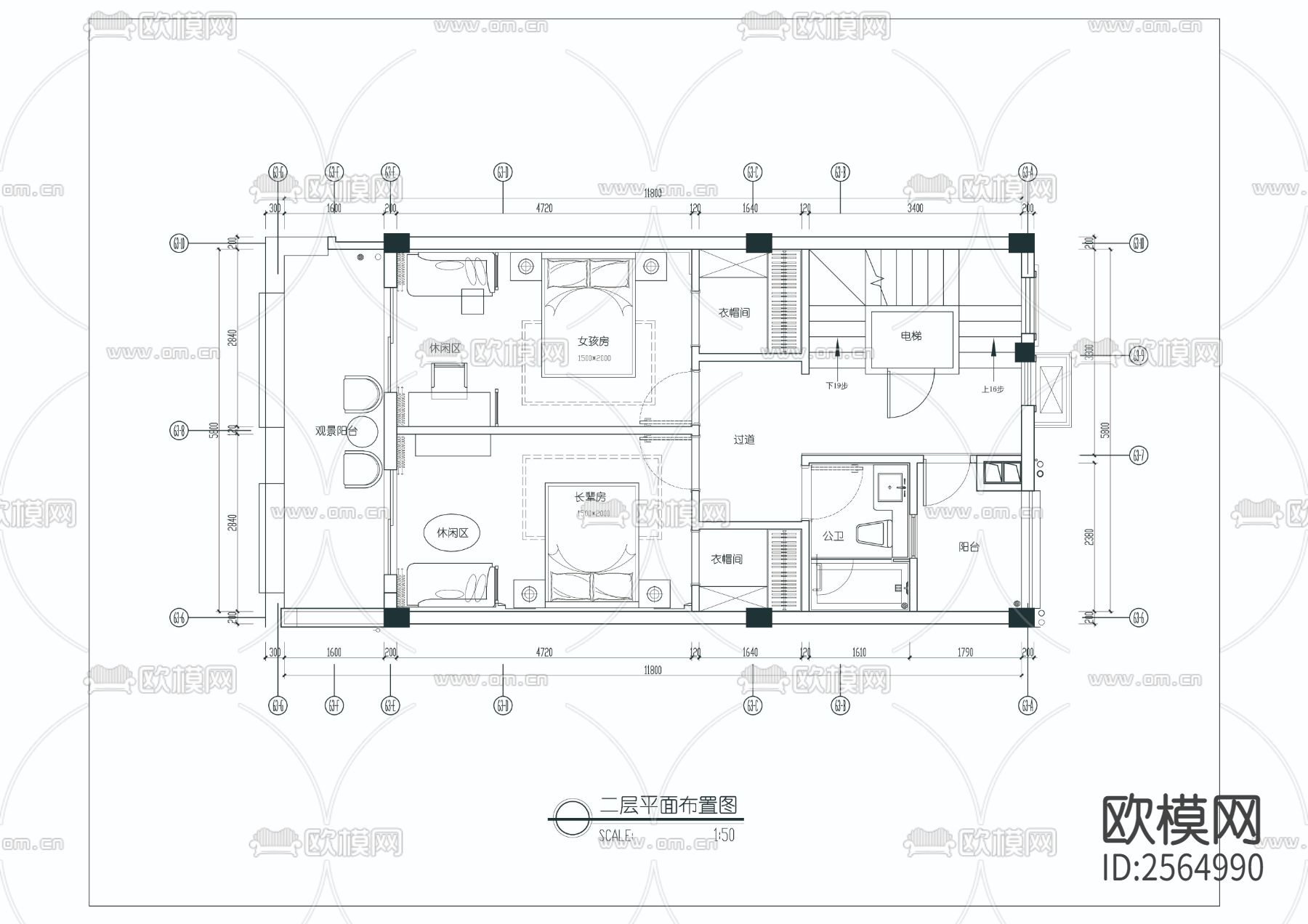 新中式豪宅大平层CAD施工图下载（渲染图1）