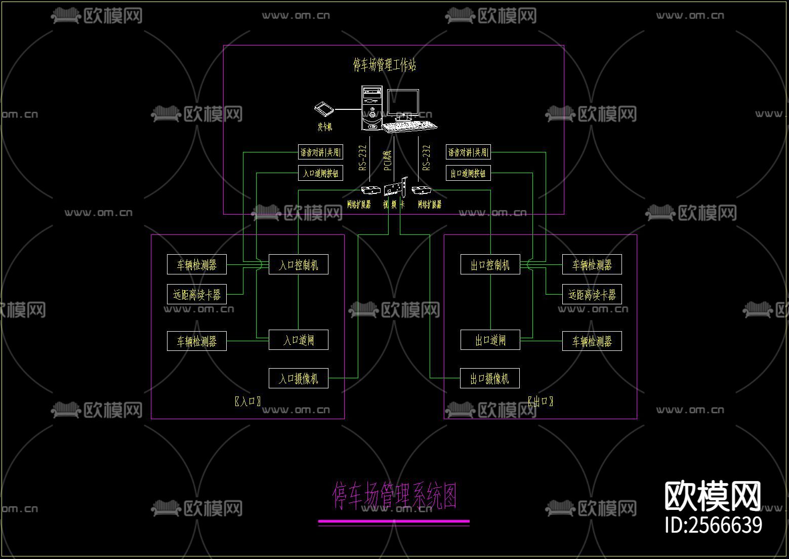 智能一卡通系统CAD施工图下载（渲染图3）