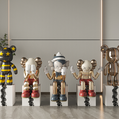  潮玩KWAS 雕塑摆件su模型 