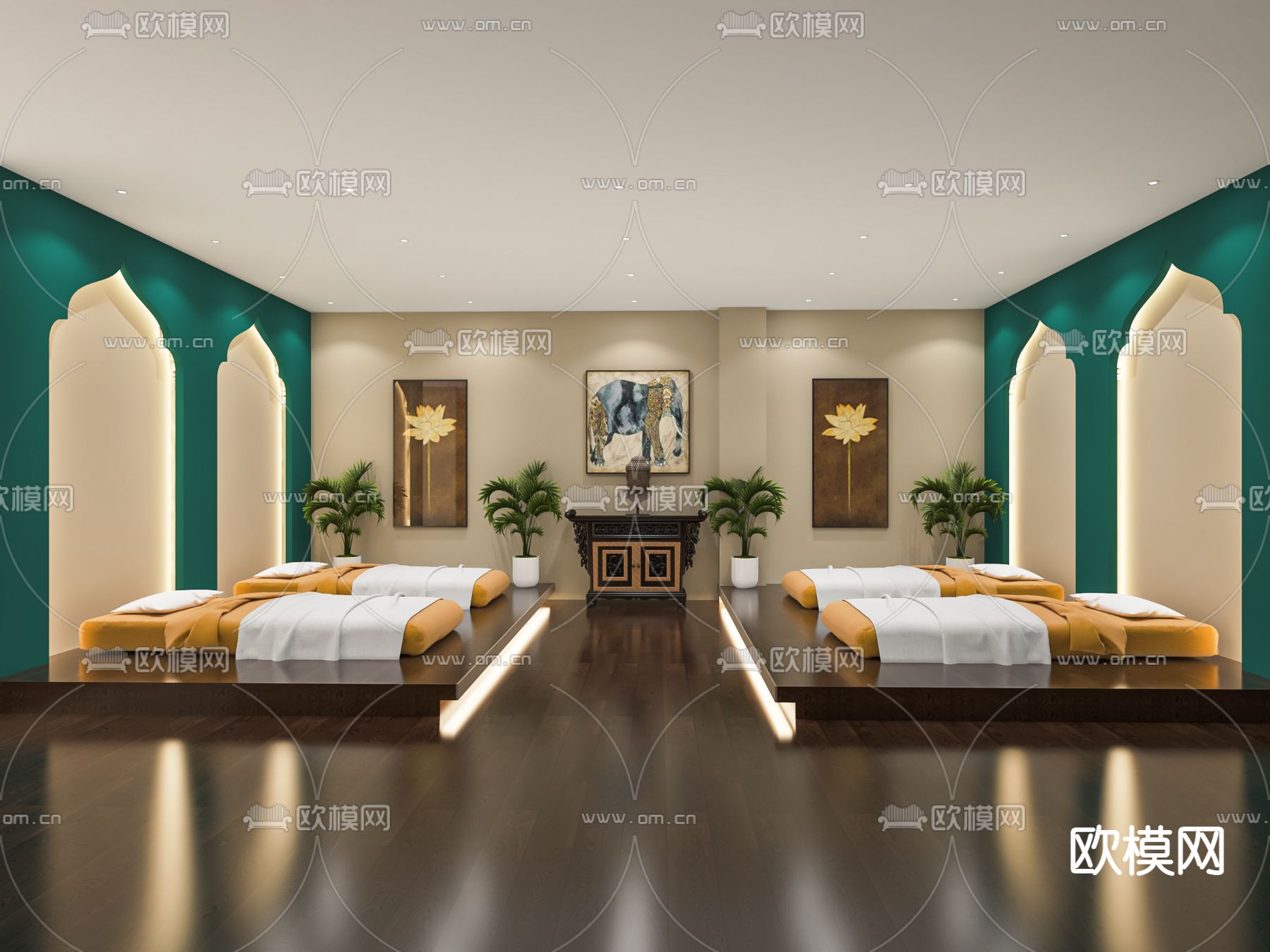 东南亚SPA护理房su模型下载