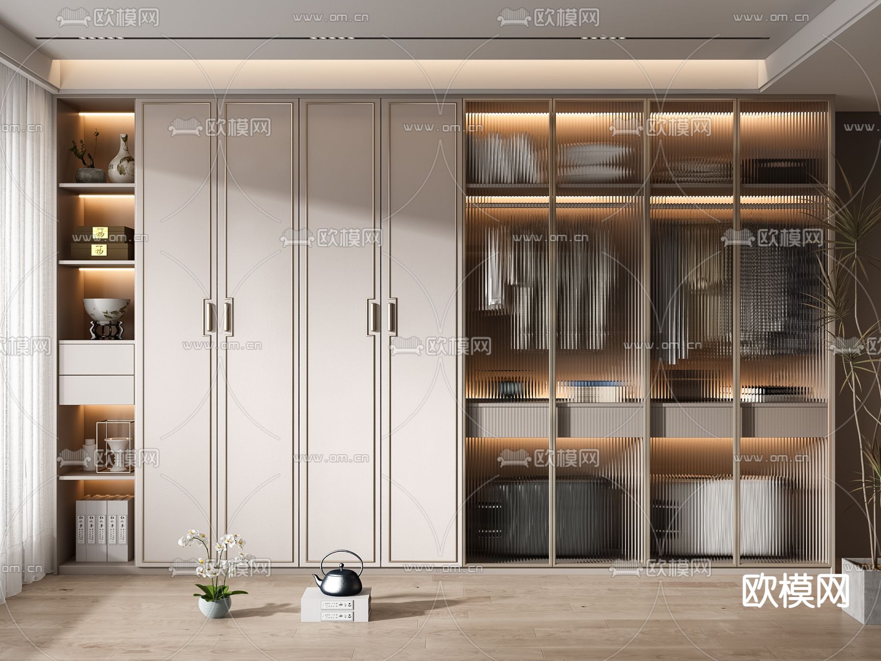 新中式衣柜 衣橱3d模型下载