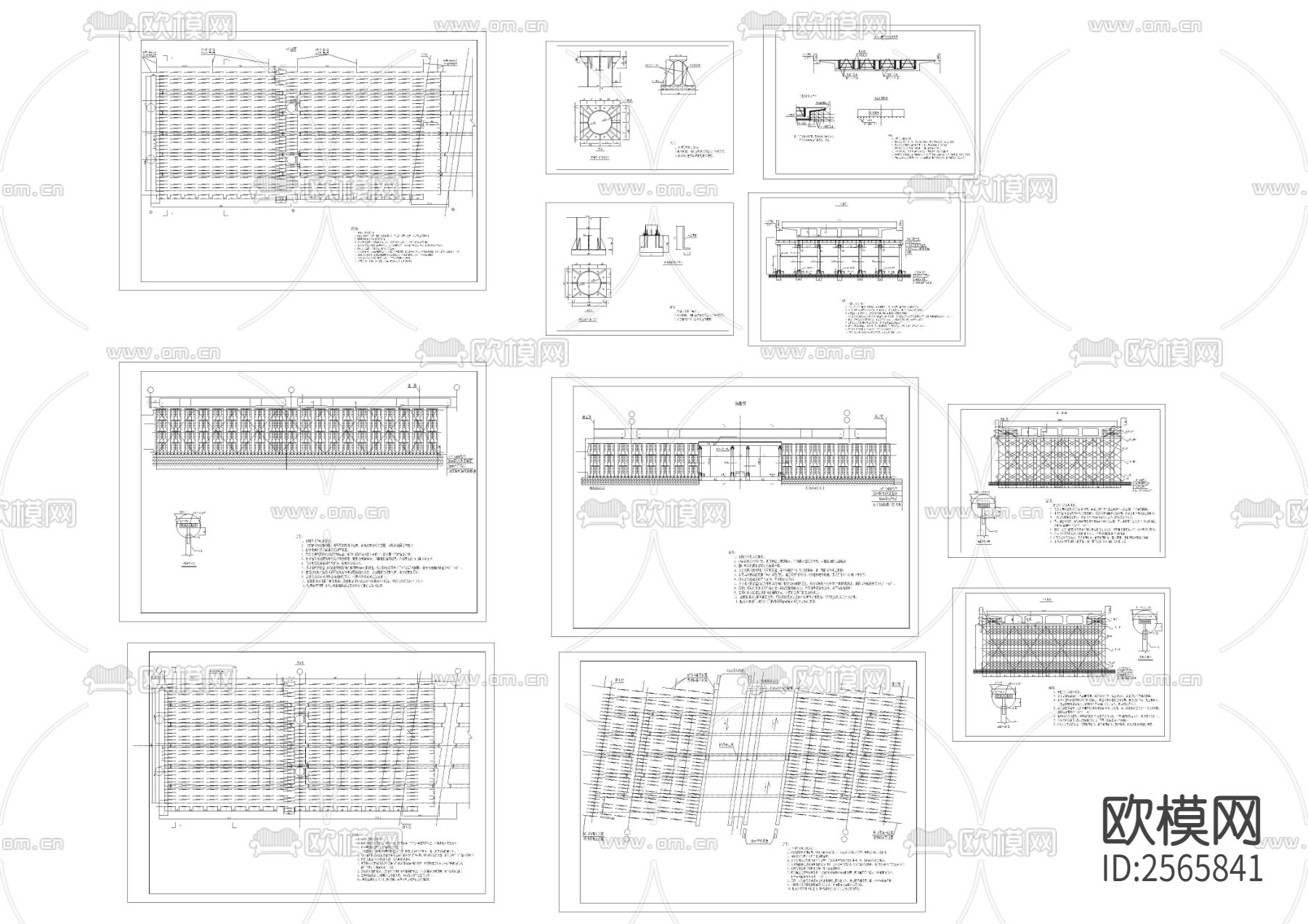 工业厂房门式架CAD施工图下载（渲染图1）