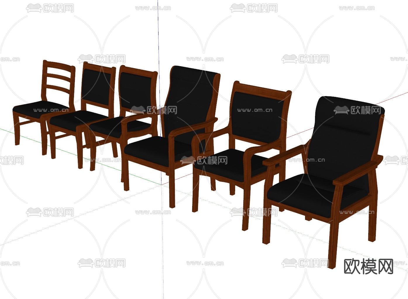 现代办公椅 大班椅su模型下载（渲染图4）