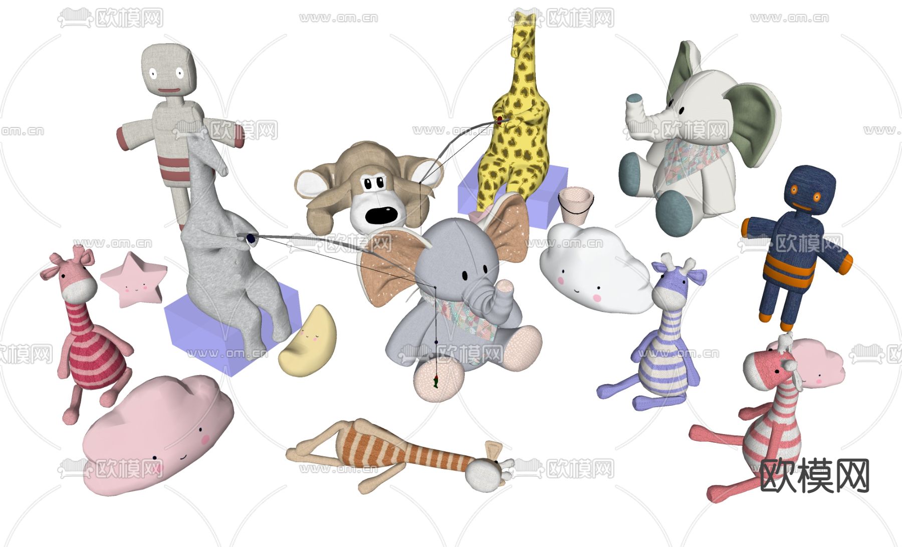 毛绒玩具 布娃娃su模型下载（渲染图2）