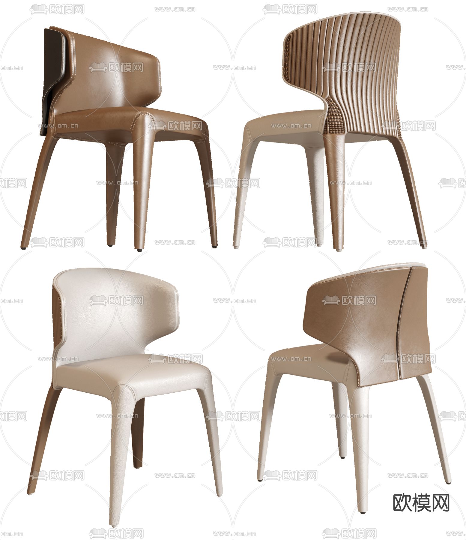 皮质椅子 餐椅3d模型下载
