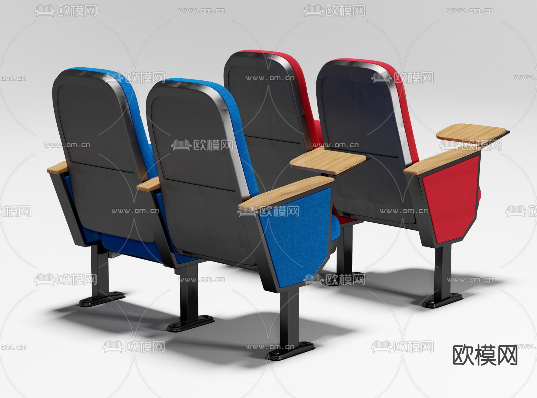 礼堂椅 公共座椅su模型下载（渲染图2）