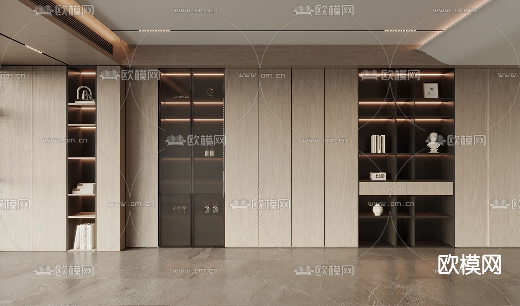 现代酒柜3d模型下载