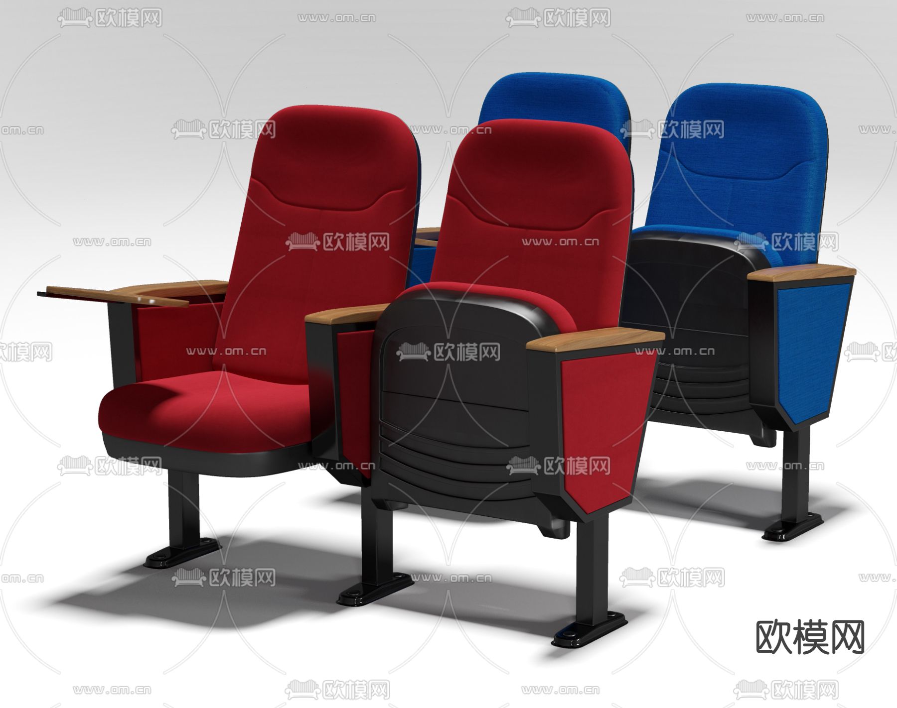 礼堂椅 公共座椅su模型下载（渲染图4）