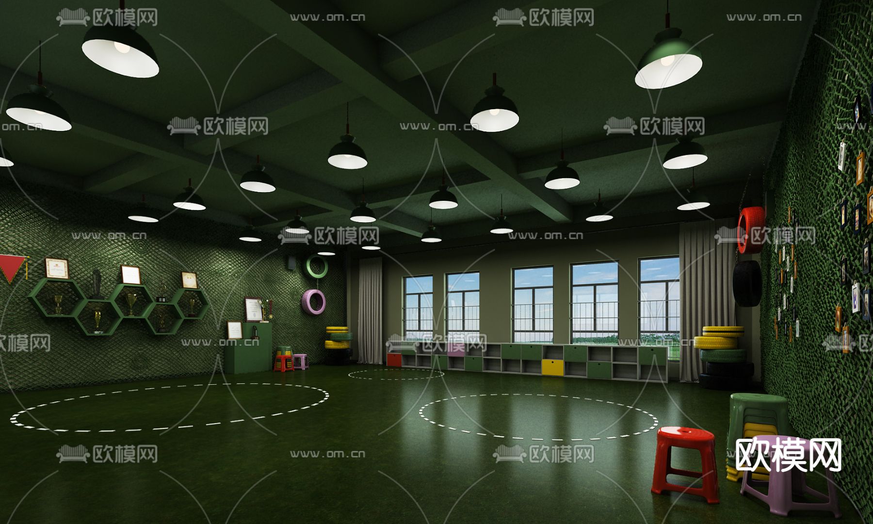 童军教室3d模型下载（渲染图1）