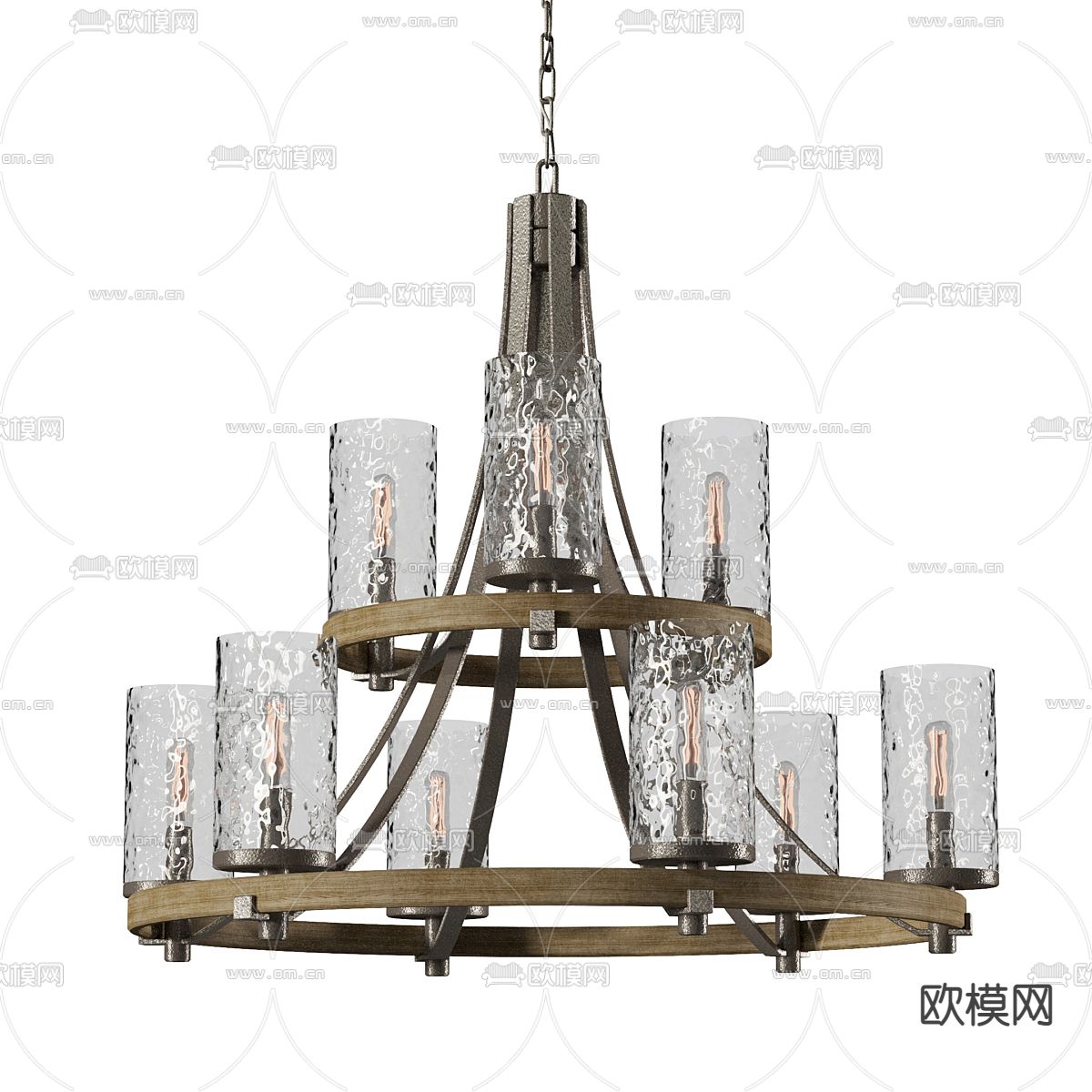 工业风吊灯su模型下载（渲染图1）