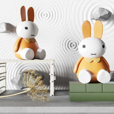  现代兔子手办su模型 