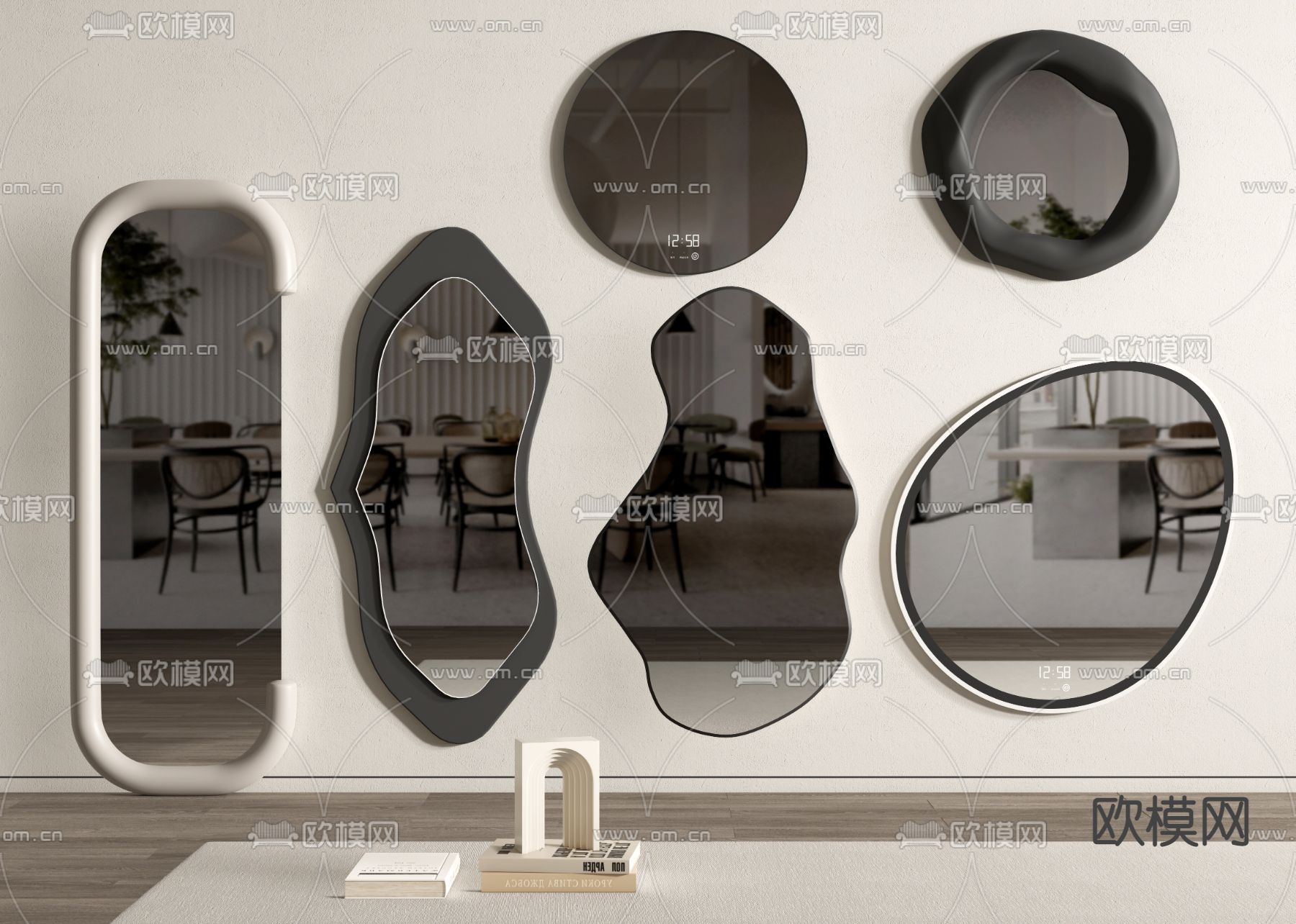 异形镜子 装饰镜 落地镜 全身镜3d模型下载