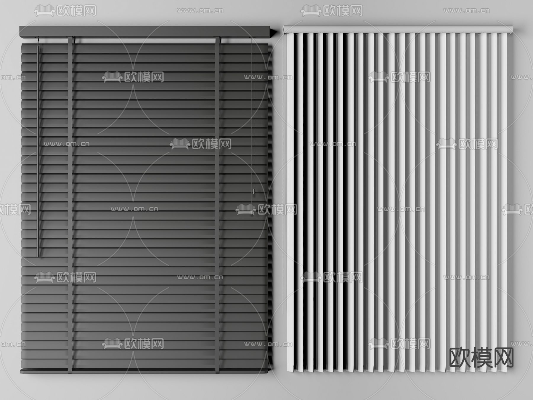 百叶帘 折叠帘 窗帘3d模型下载