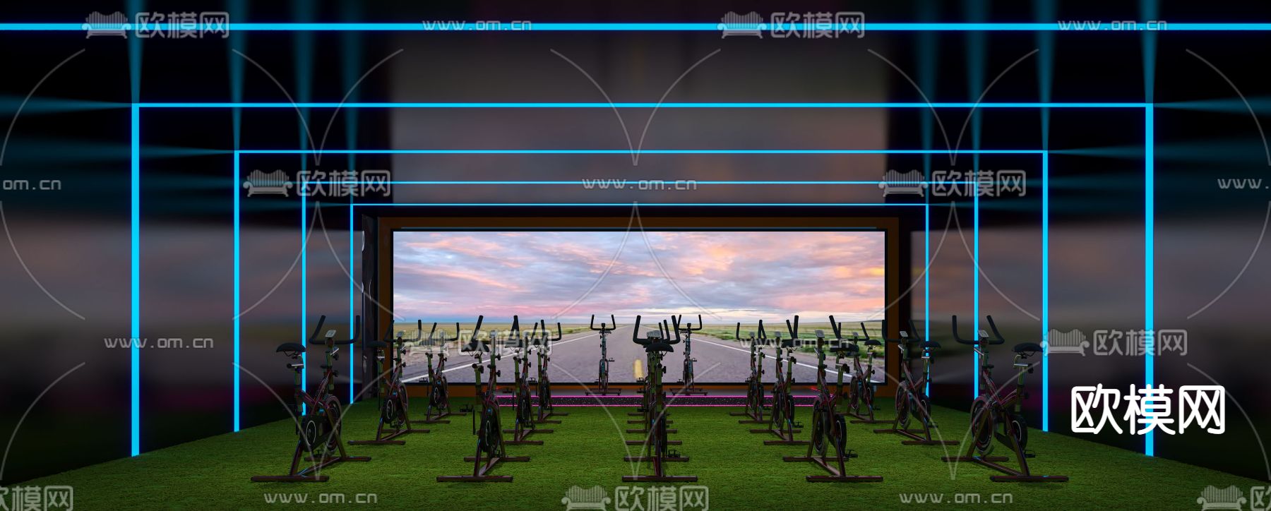 工业风健身房3d模型下载（渲染图4）