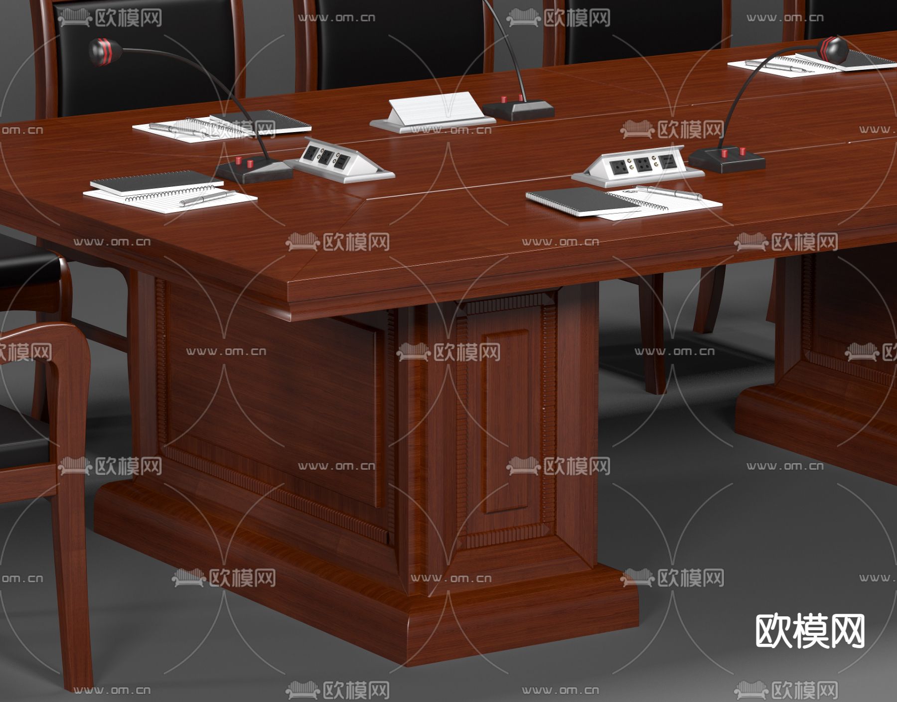 现代会议桌椅su模型下载（渲染图3）