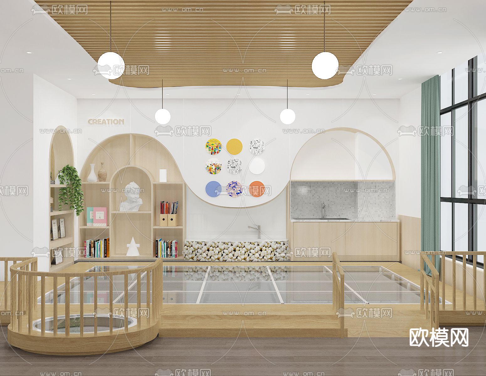 现代幼儿园 教室免费3d模型