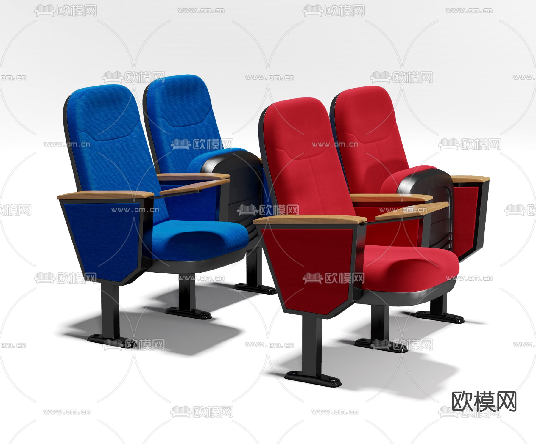 礼堂椅 公共座椅su模型下载（渲染图1）