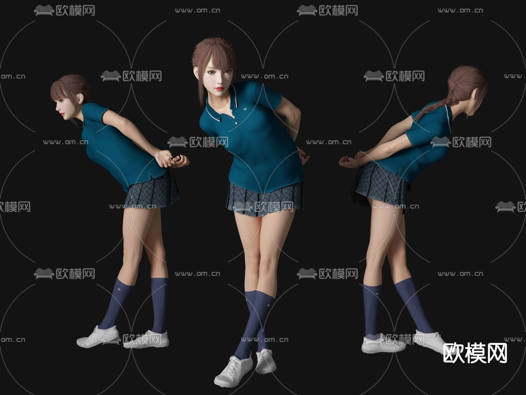 女性人物3d模型下载