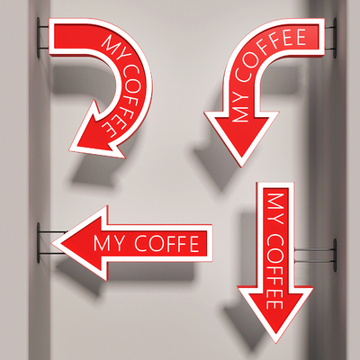  发光侧招 指示牌su模型 