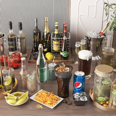  果汁 酒水 饮料su模型 