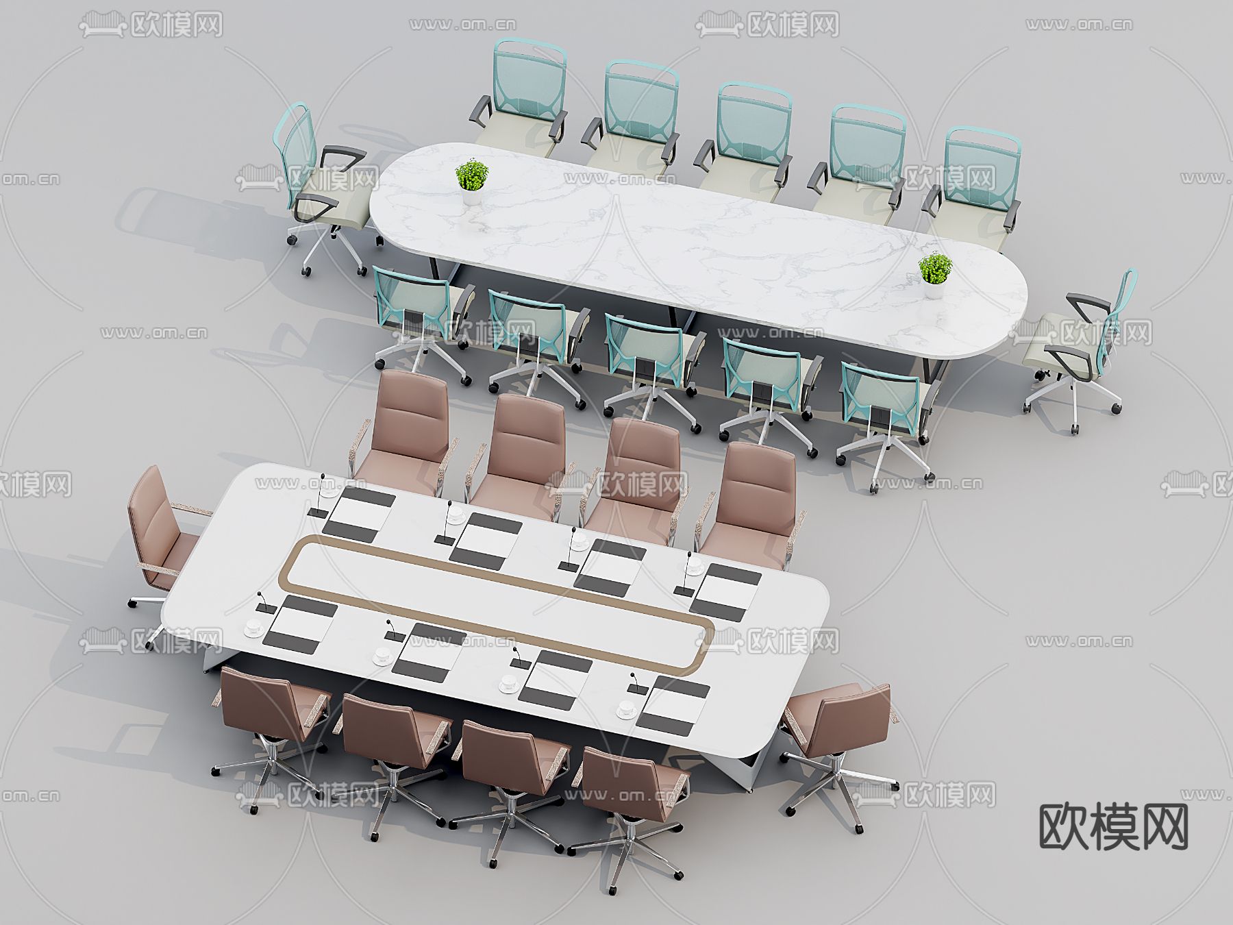 会议桌3d模型下载_ID14018503_3dmax免费模型-欧模网