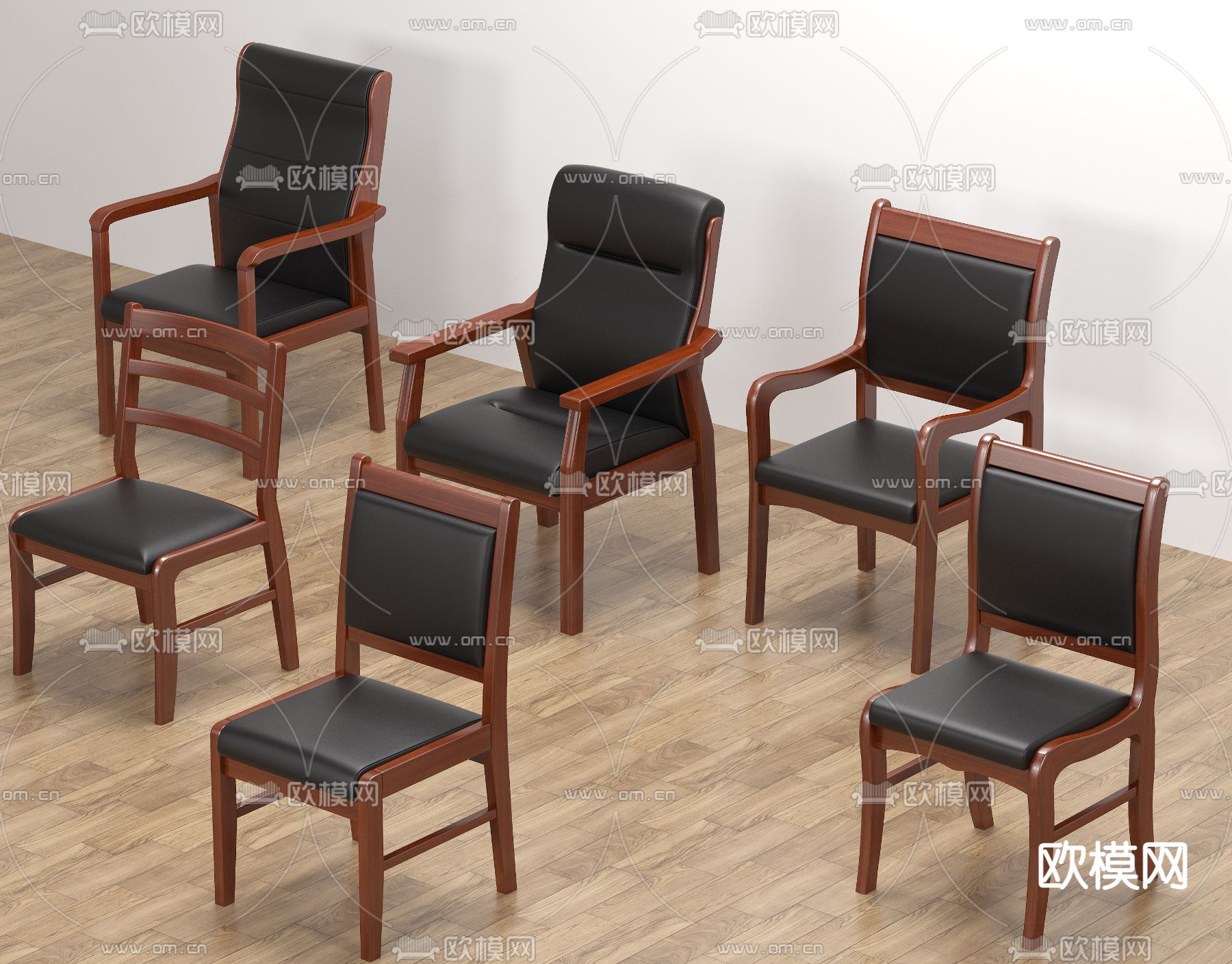 现代办公椅 大班椅su模型下载（渲染图2）