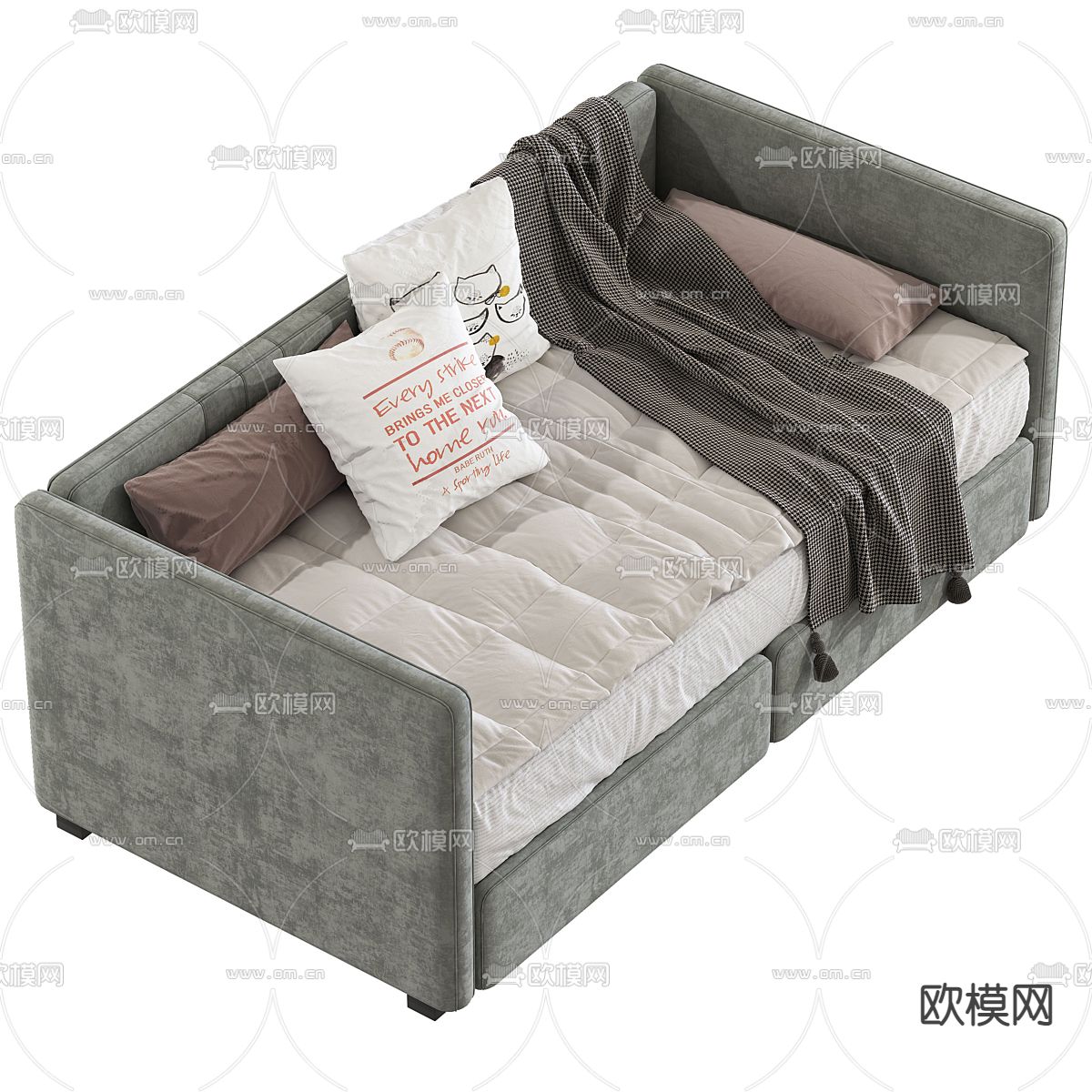 沙发床3d模型下载（渲染图2）