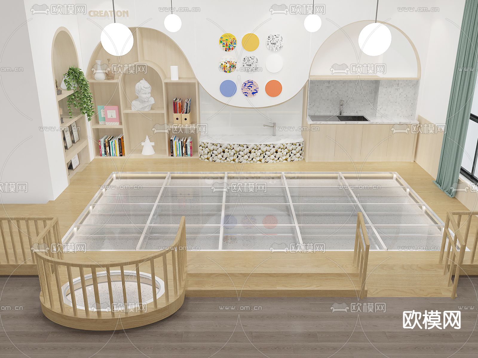 现代幼儿园 教室免费3d模型