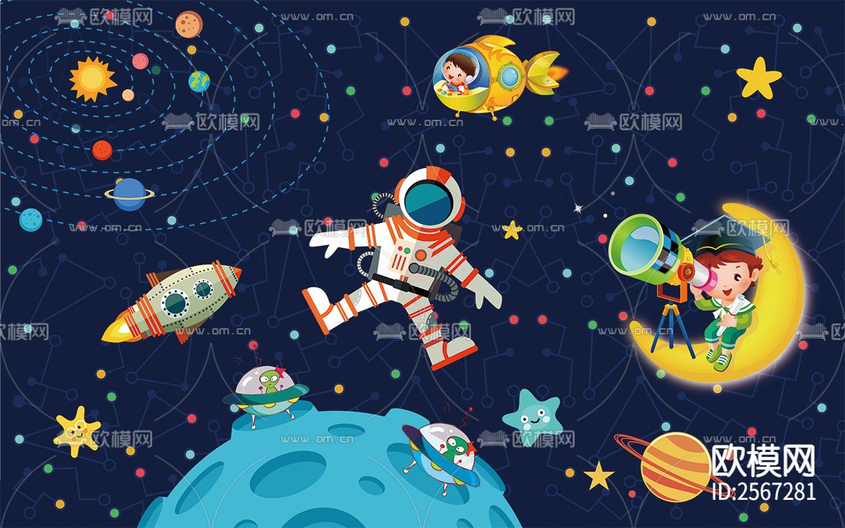 儿童壁纸贴图下载（渲染图7）