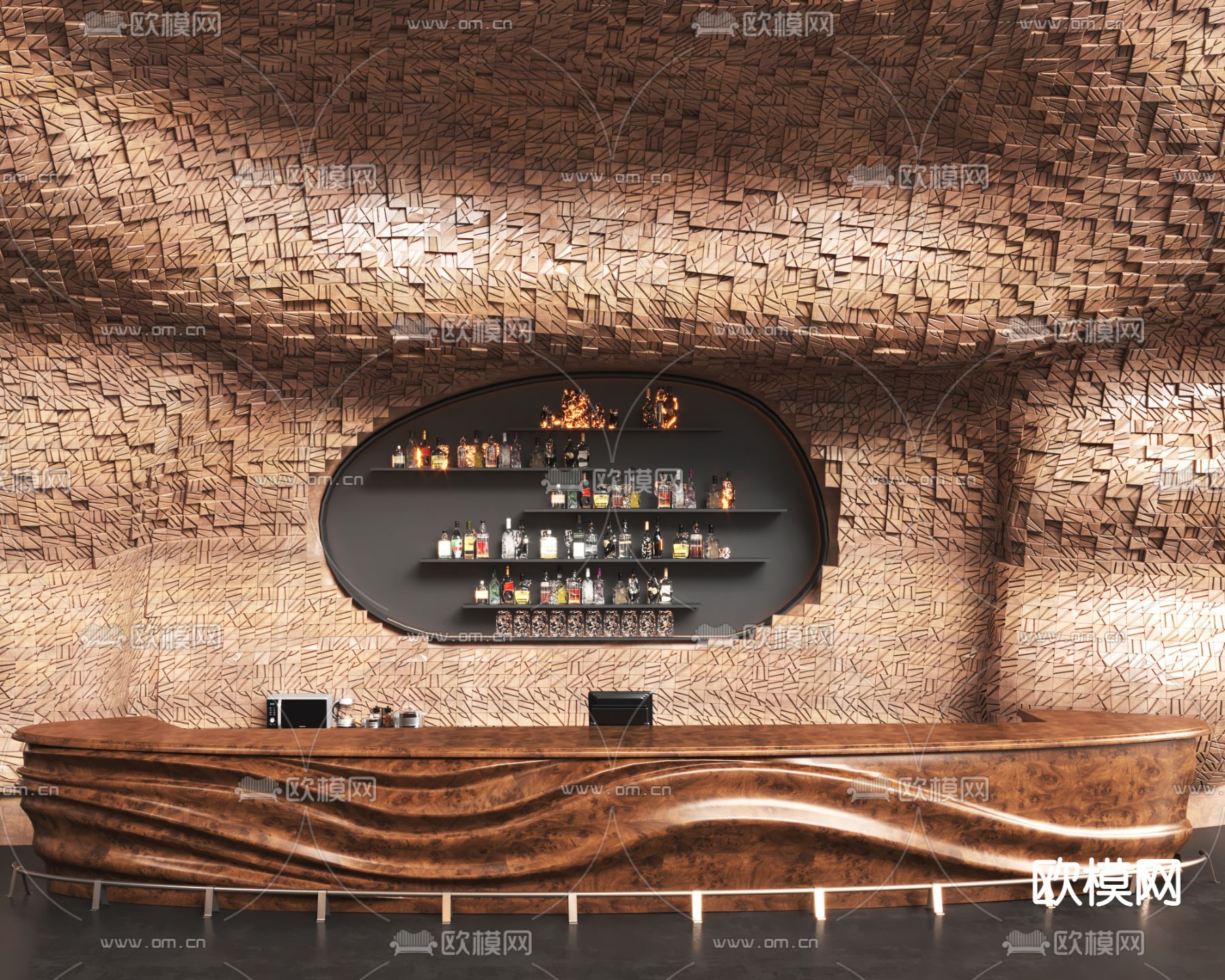 酒吧 吧台3d模型下载