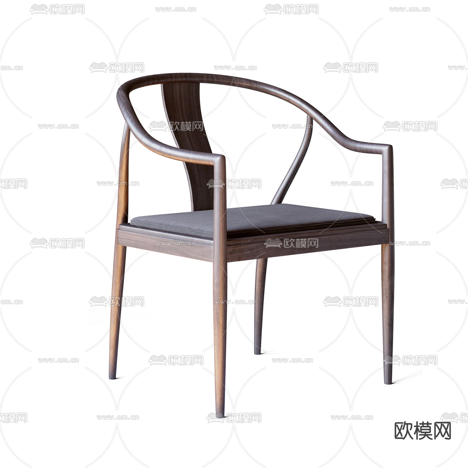 新中式圈椅 餐椅3d模型下载（渲染图3）