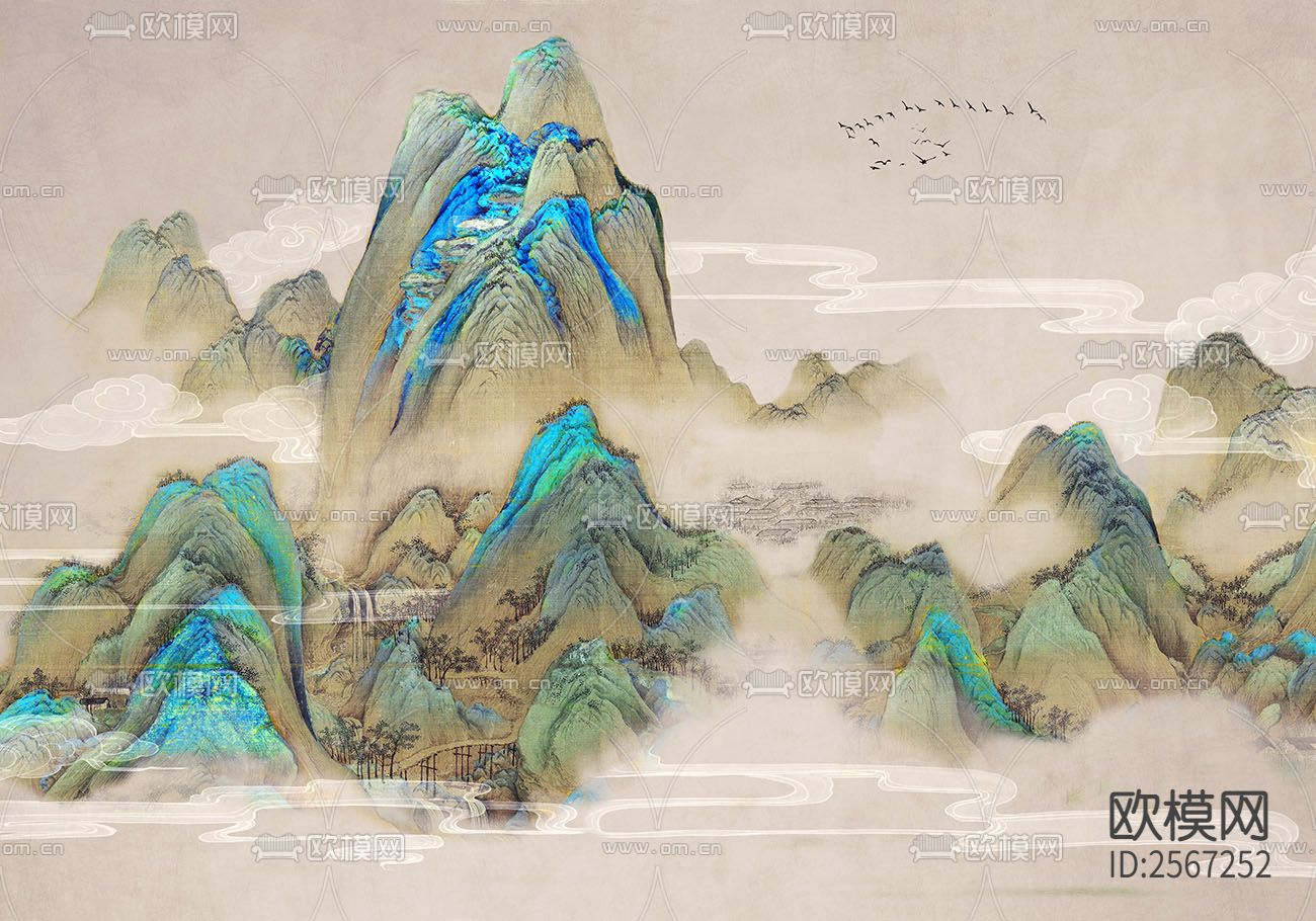 新中式壁纸下载（渲染图4）