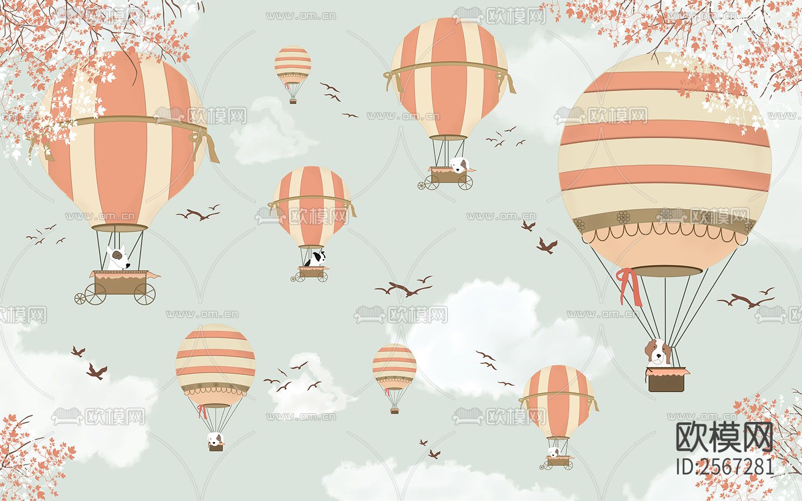 儿童壁纸贴图下载（渲染图1）