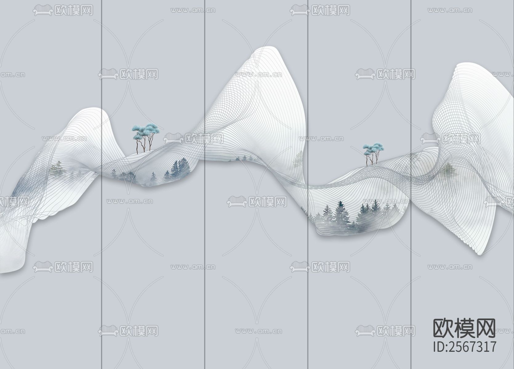 新中式壁纸下载（渲染图1）
