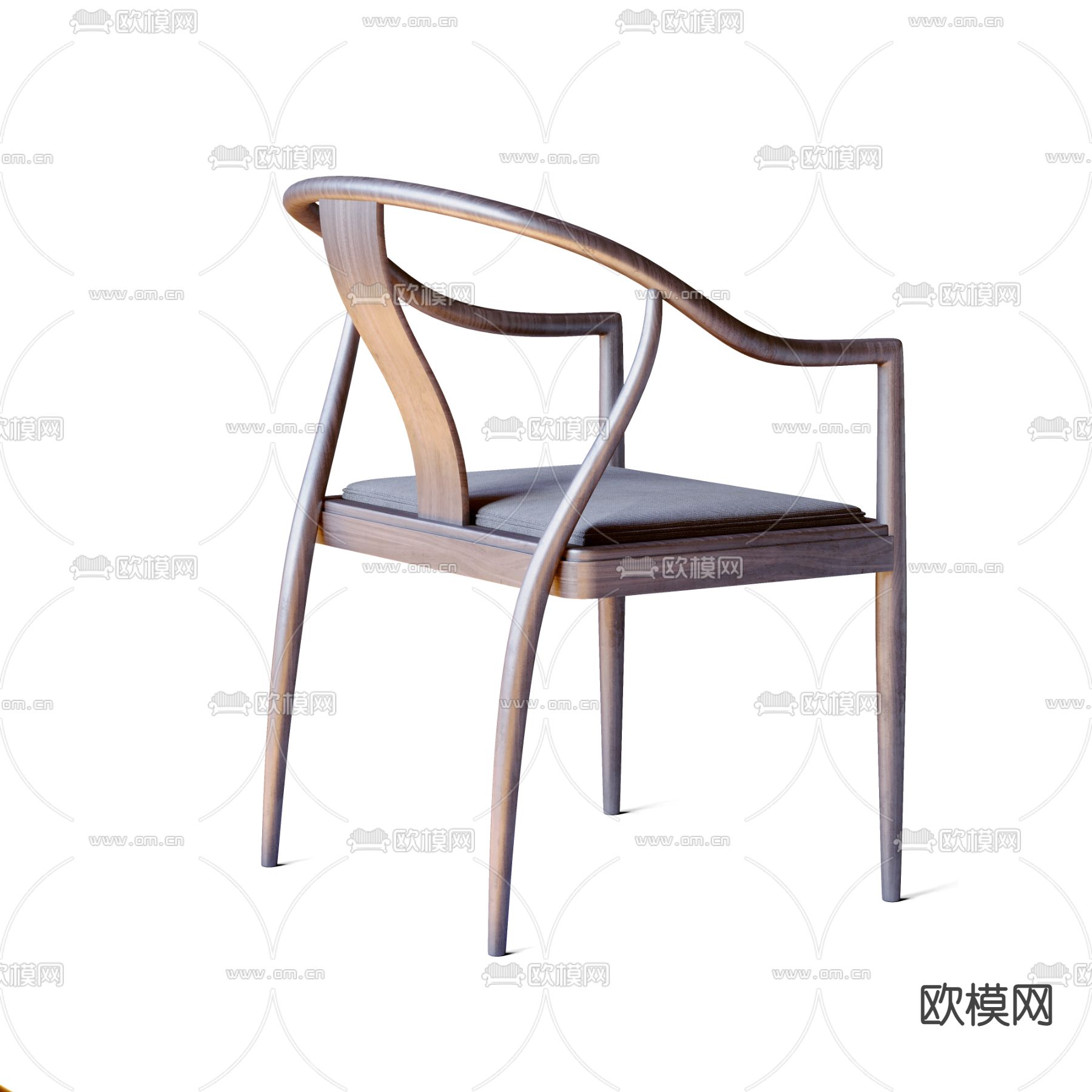 新中式圈椅 餐椅3d模型下载（渲染图4）