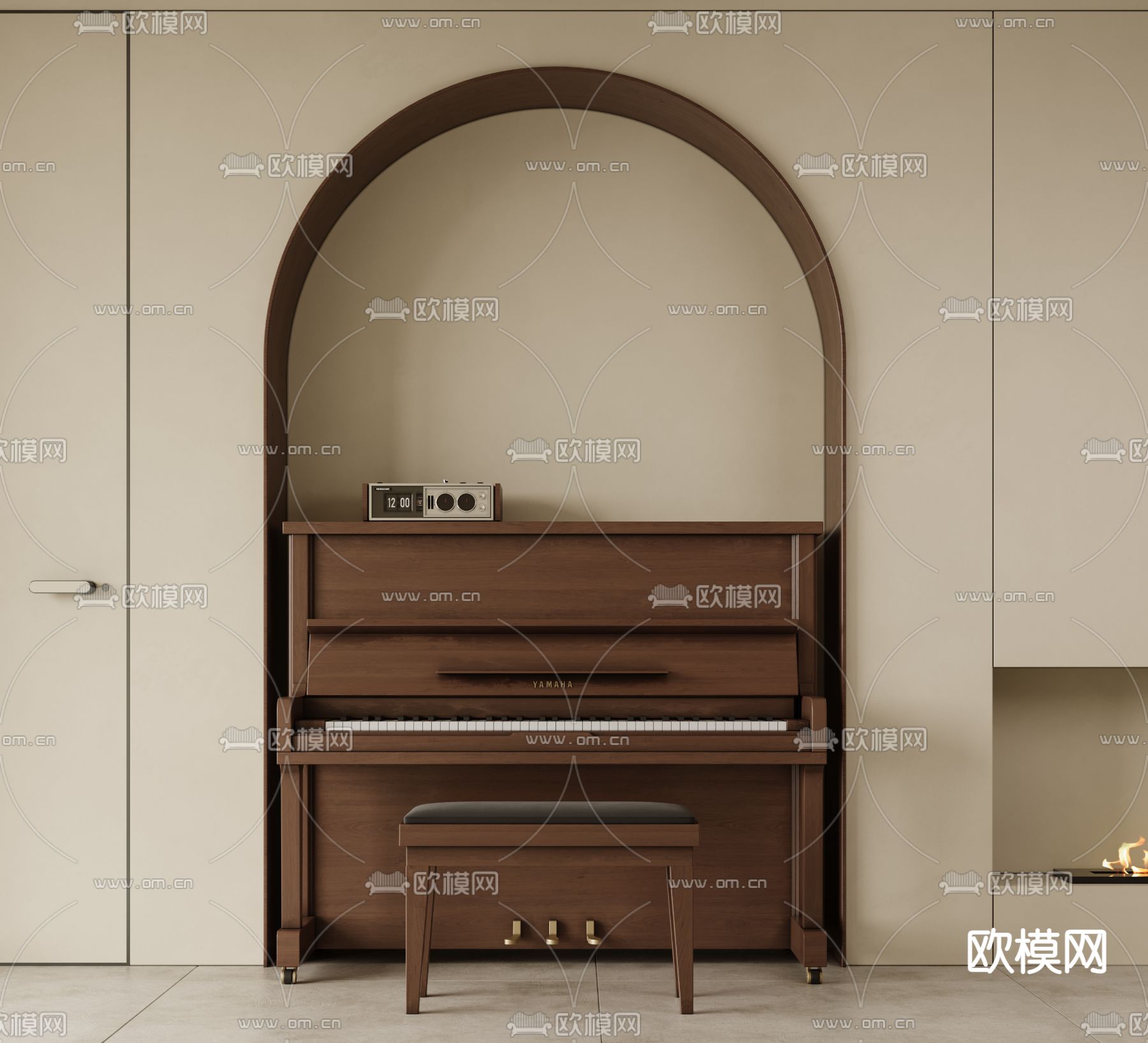 现代钢琴3d模型下载