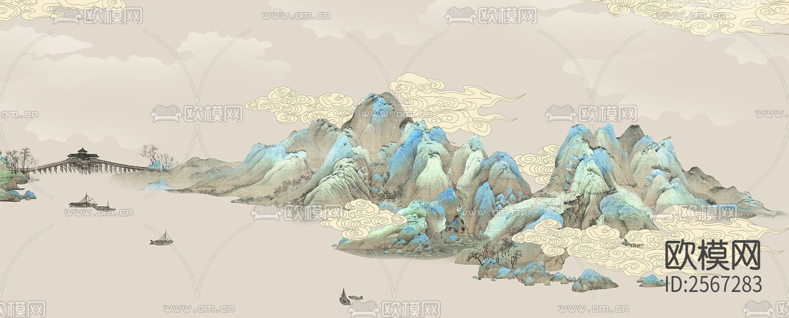 新中式壁纸下载（渲染图10）