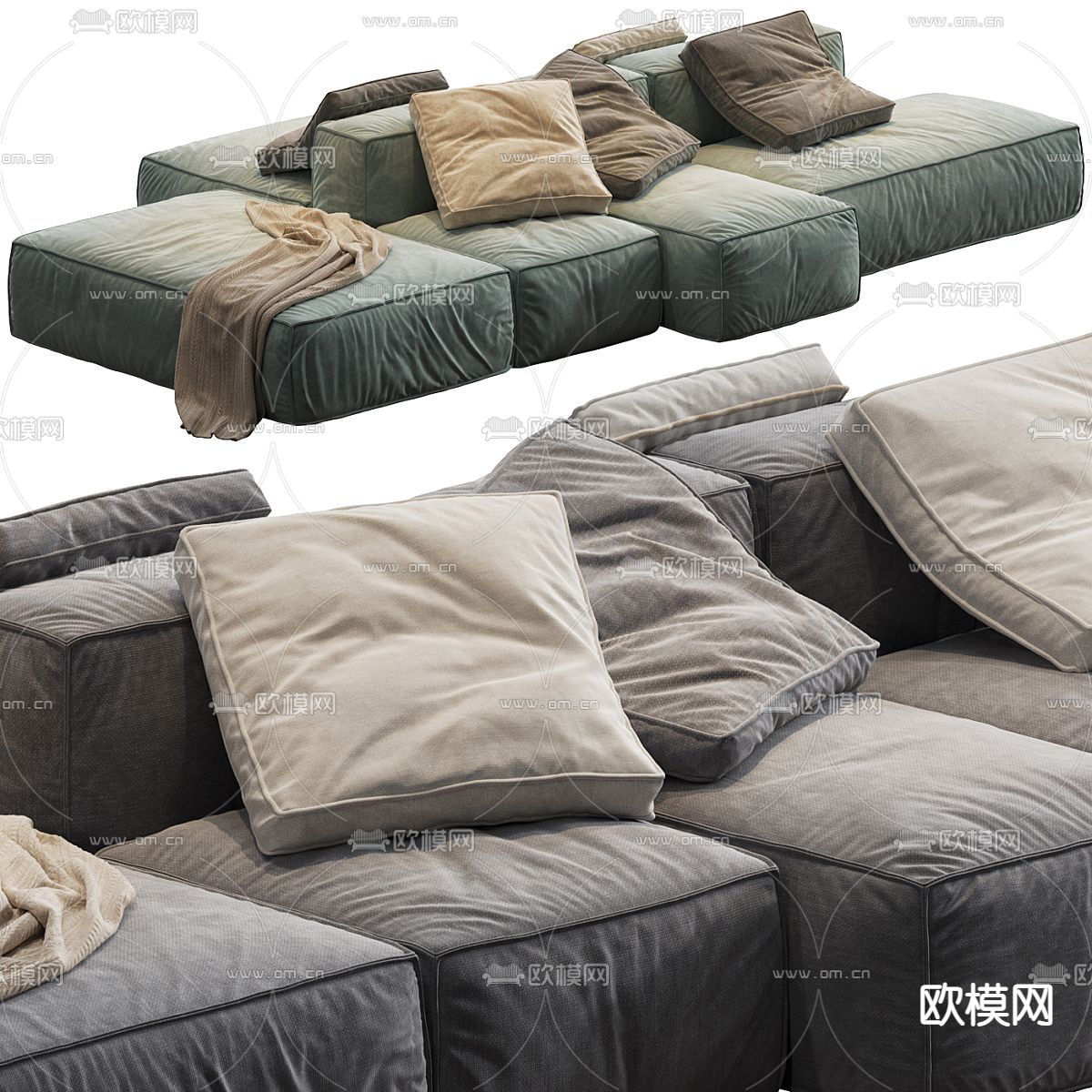 Bonaldo 多人沙发 模块沙发3d模型下载（渲染图4）