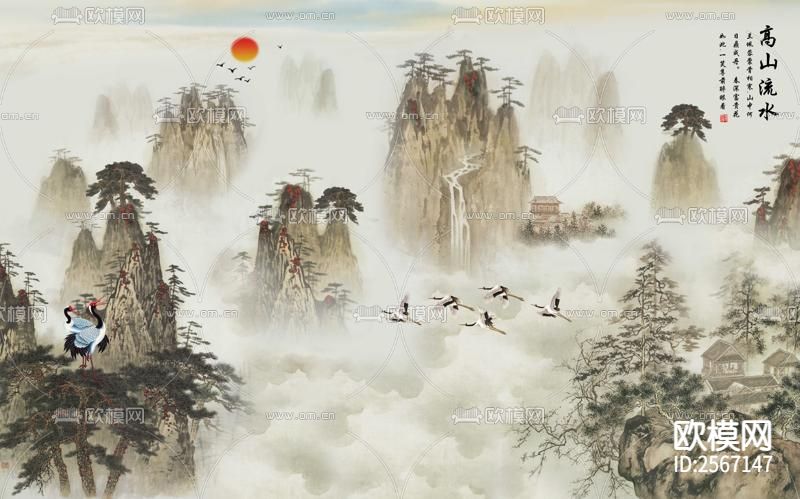 中式壁纸下载（渲染图1）