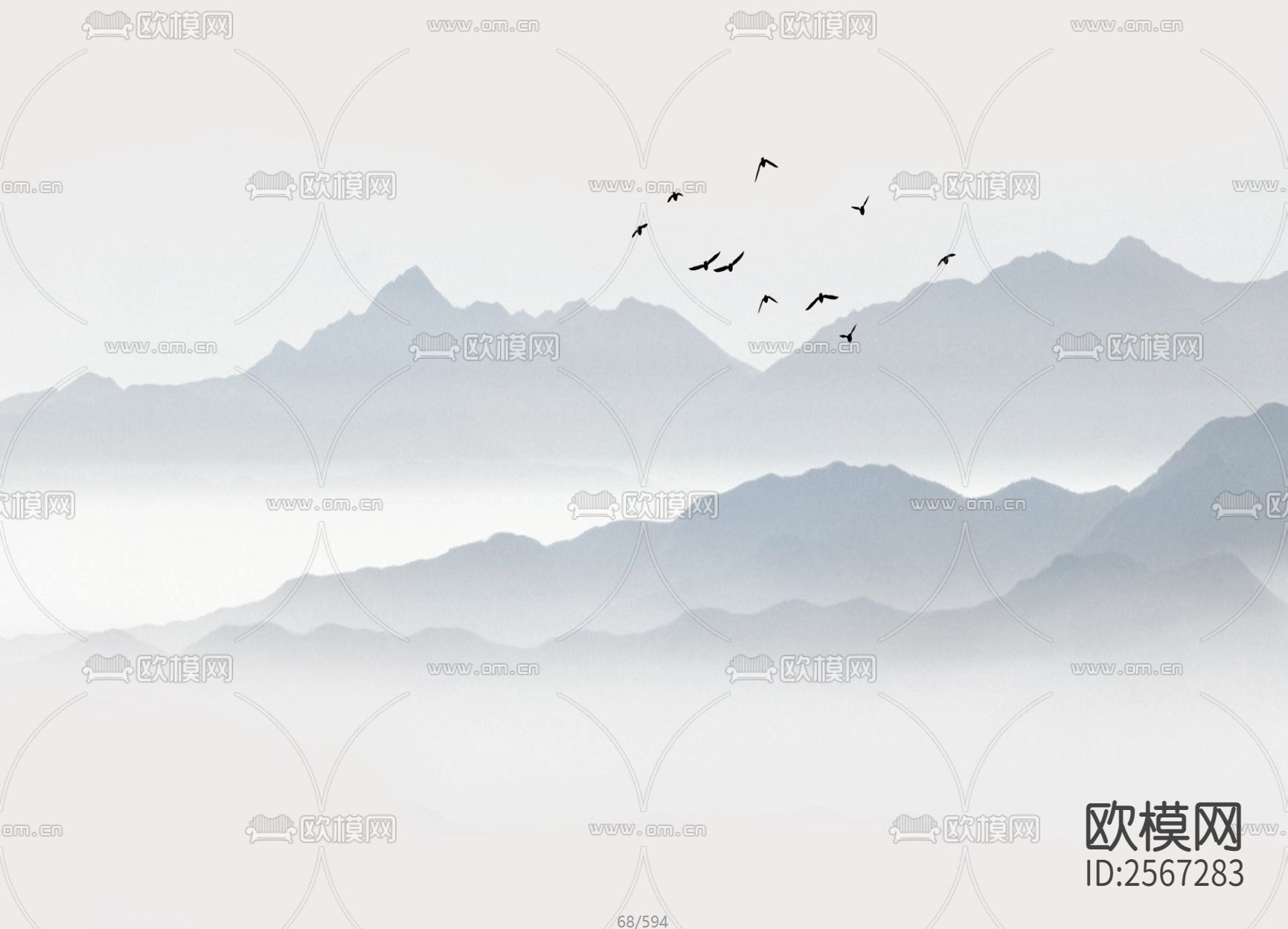 新中式壁纸下载（渲染图1）