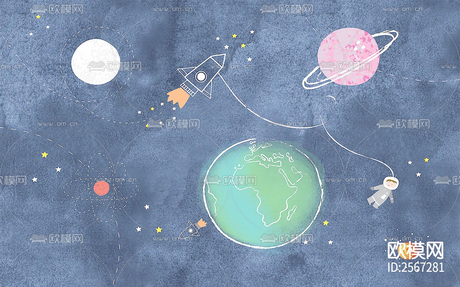 儿童壁纸贴图下载（渲染图2）