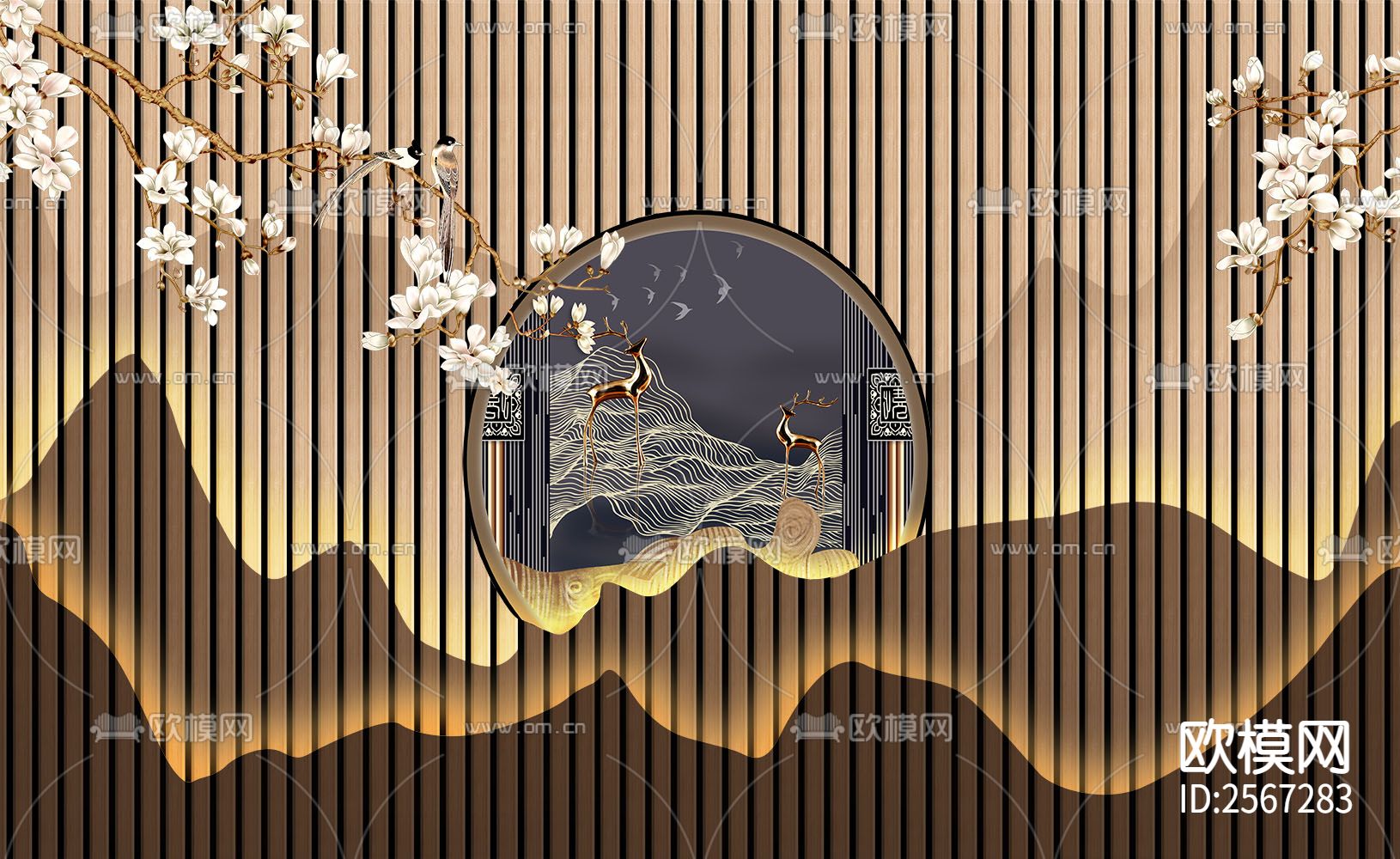 新中式壁纸下载（渲染图3）