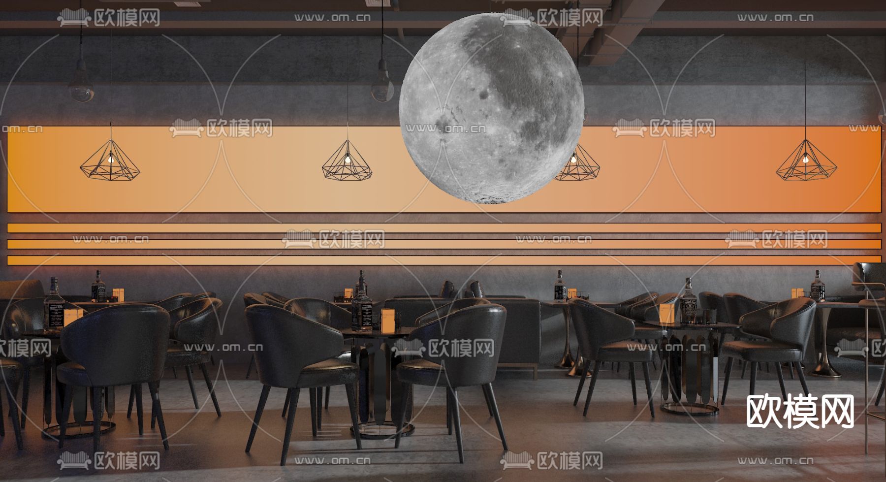 工业酒吧 清吧3d模型下载（渲染图3）