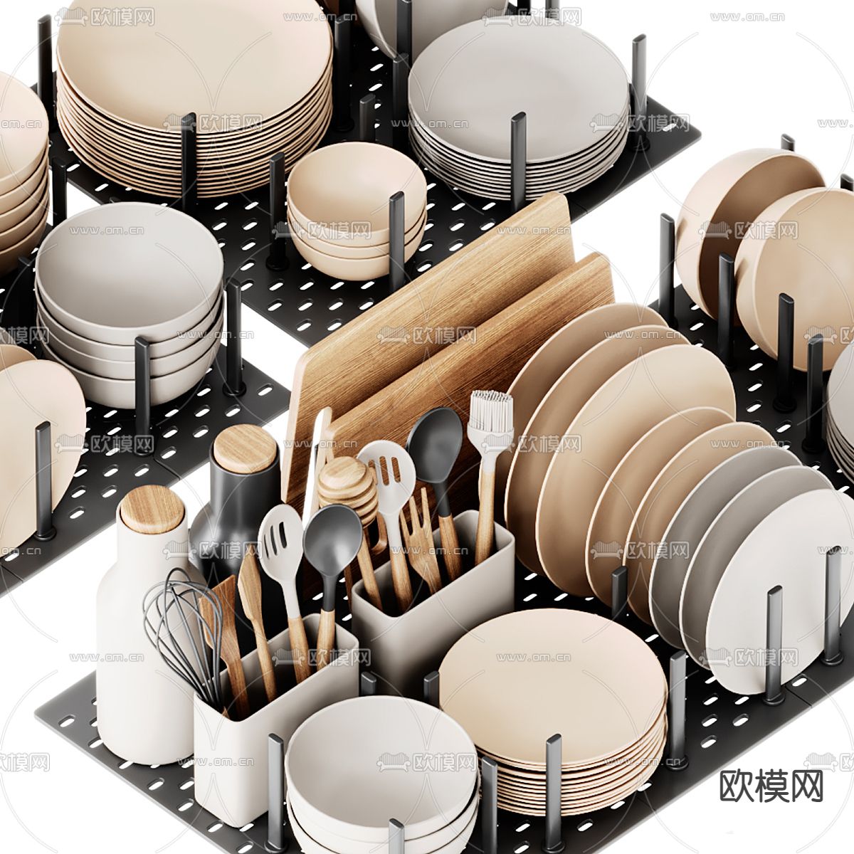 宜家 锅碗瓢盆 厨房用品3d模型下载（渲染图3）