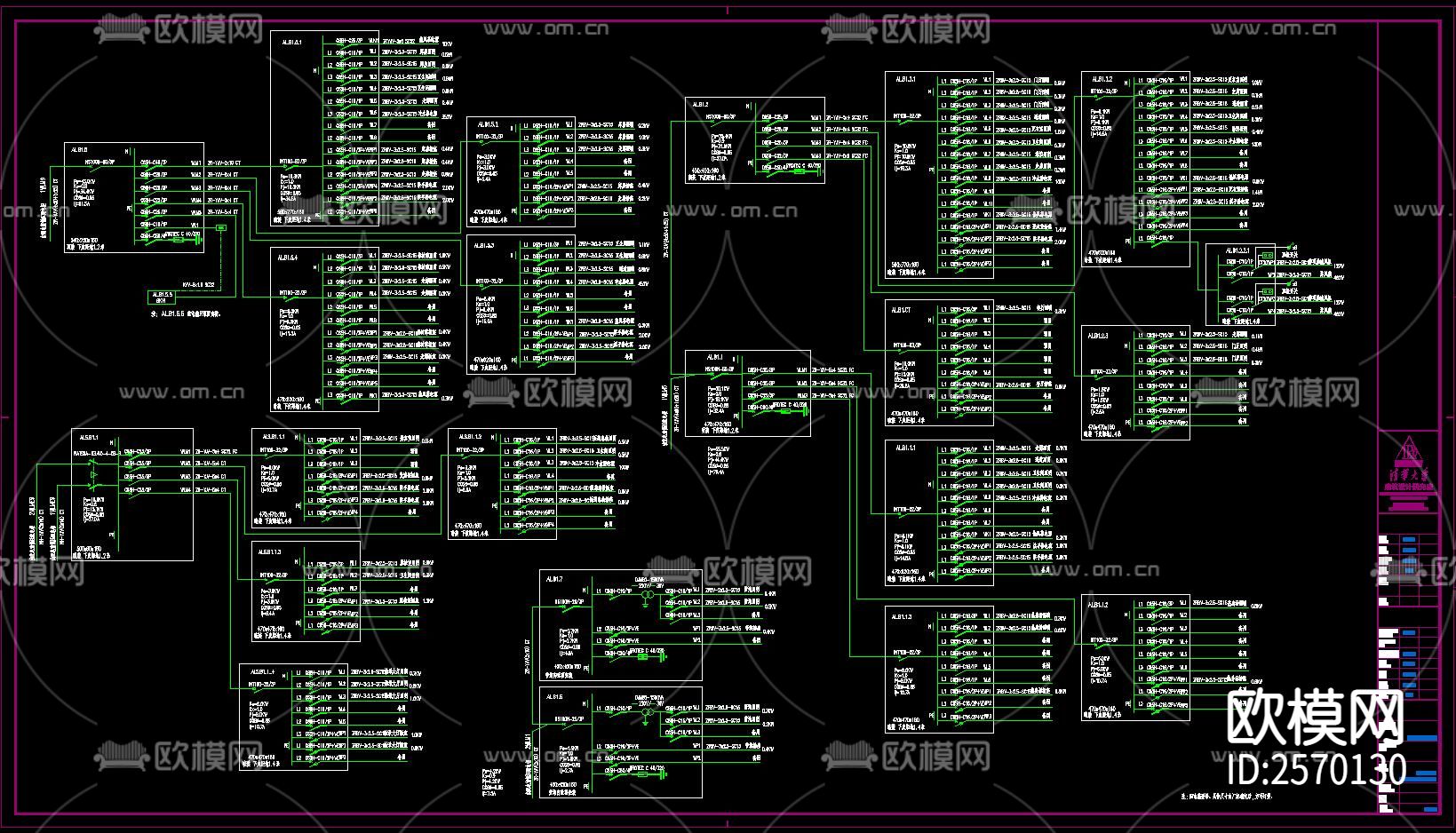 配电箱标准接线CAD节点大样下载（渲染图4）