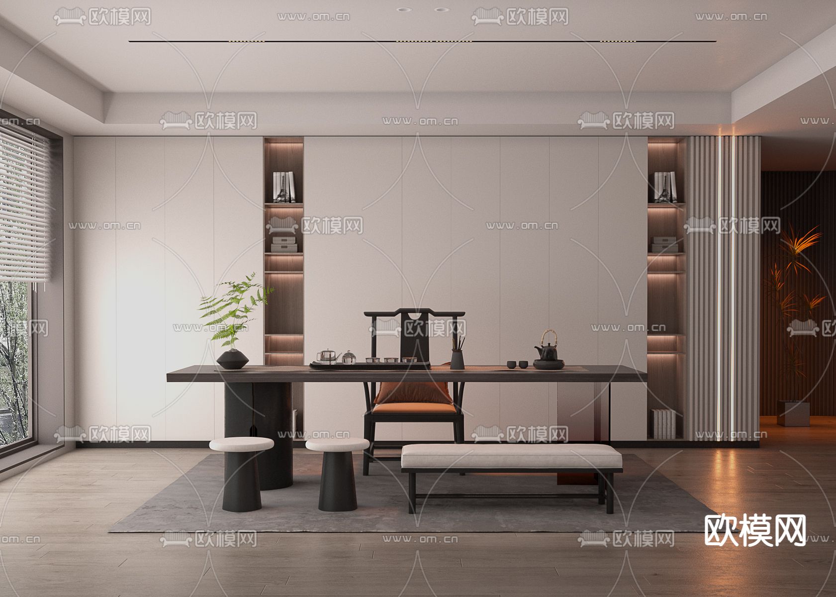 新中式茶室3d模型