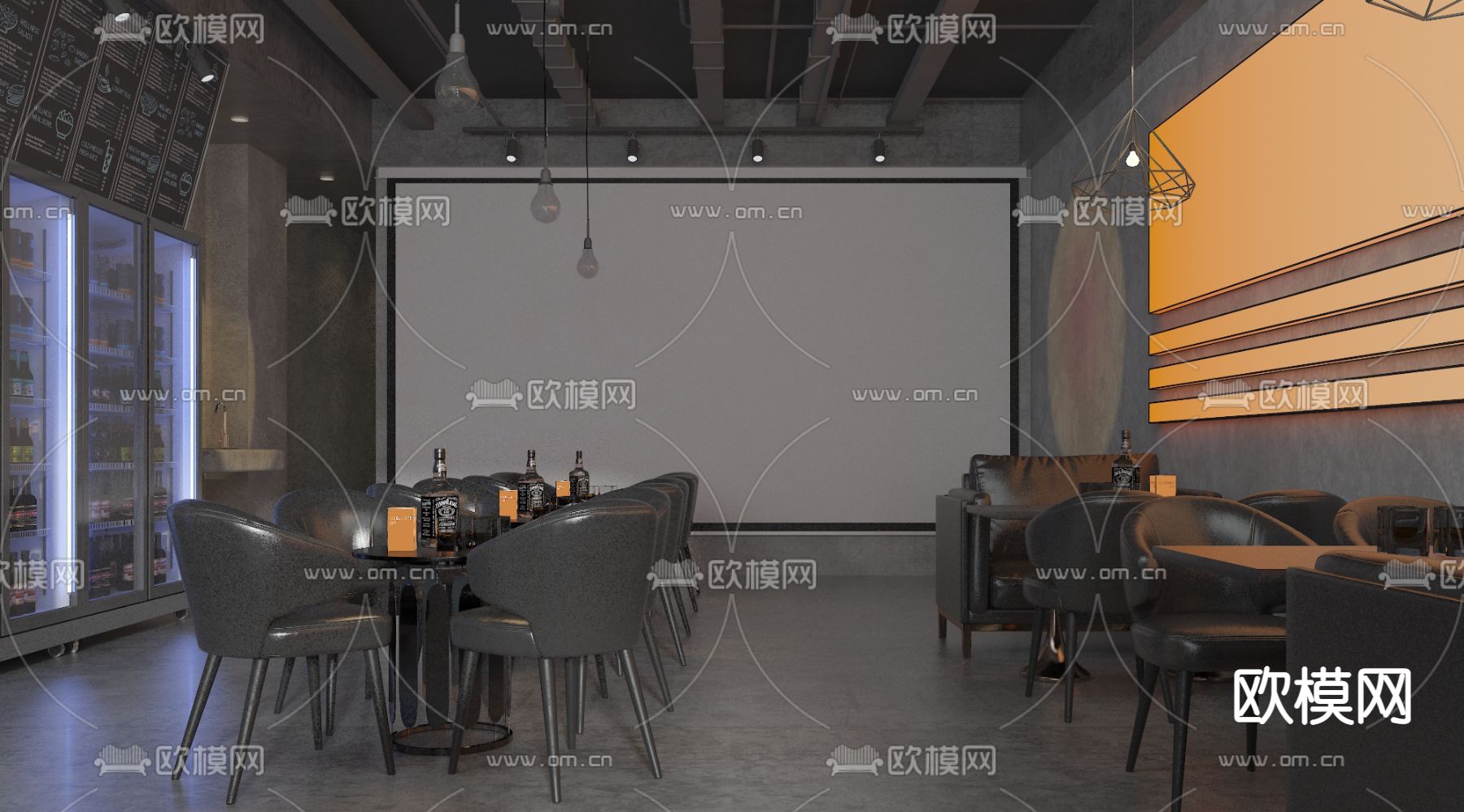 工业酒吧 清吧3d模型下载（渲染图4）