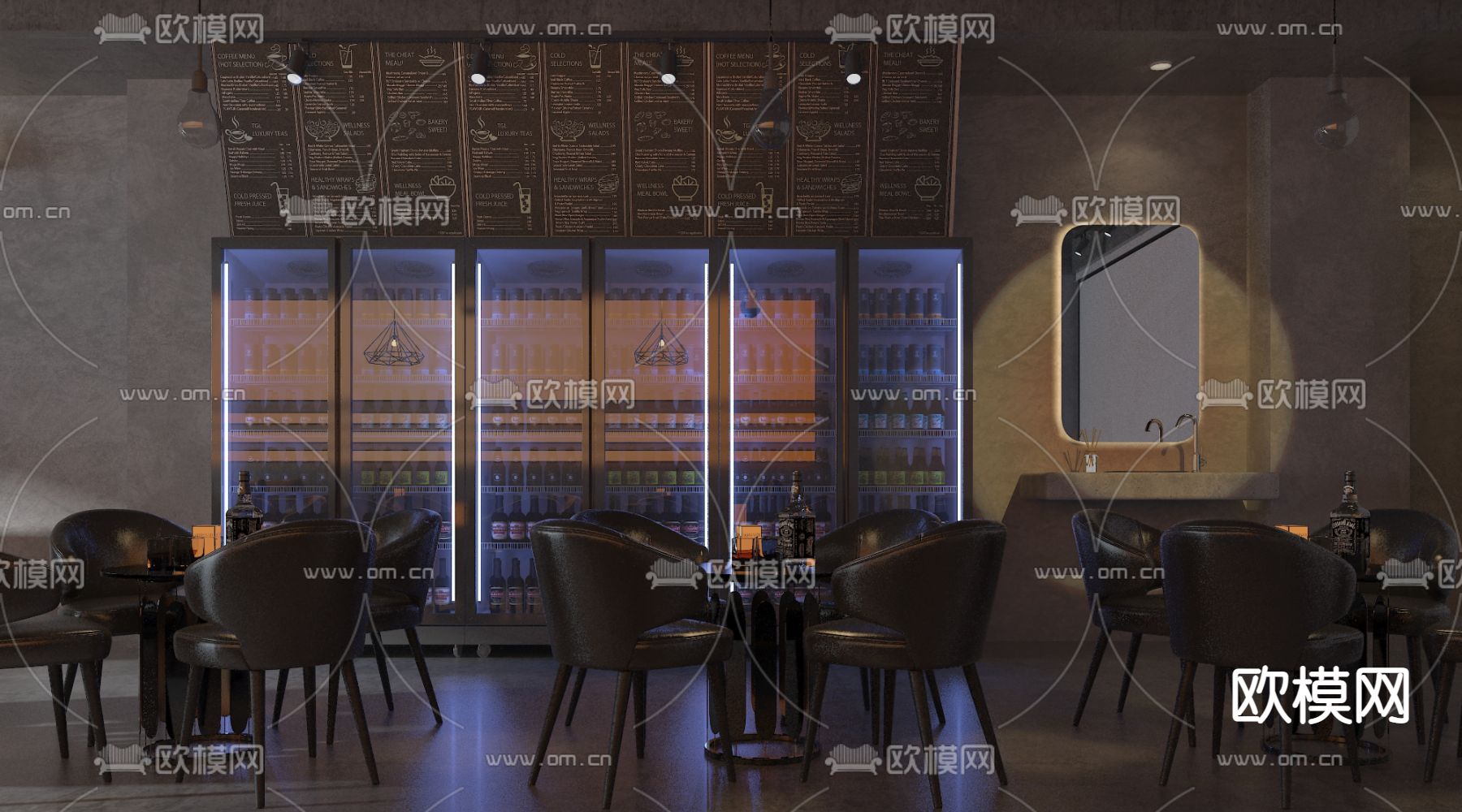 工业酒吧 清吧3d模型下载（渲染图1）