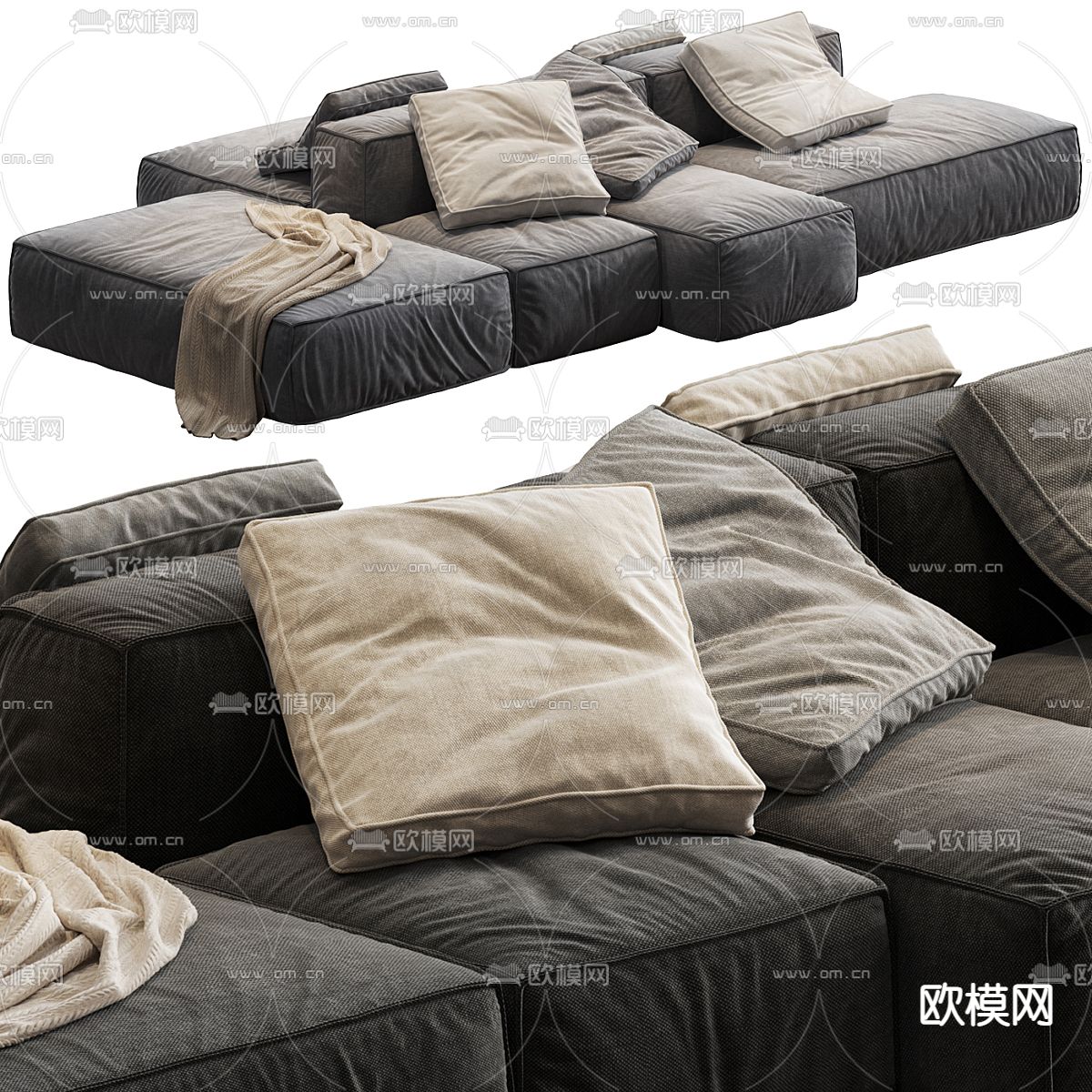 Bonaldo 多人沙发 模块沙发3d模型下载（渲染图3）